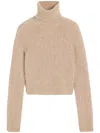 Ami Alexandre Mattiussi Brushed-effect Roll-neck Jumper In Neutrals