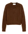 Ami Alexandre Mattiussi Alpaca-mohair Blend Brushed Sweater In Brown