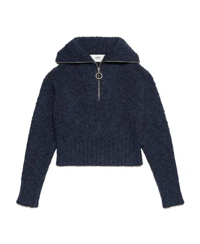 Ami Alexandre Mattiussi Brushed Texture Sweater In Black