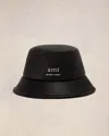 Ami Alexandre Mattiussi Logo-plaque Leather Bucket Hat