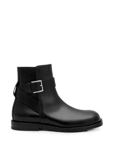 Ami Alexandre Mattiussi Black Buckle Cow Leather Boots Black