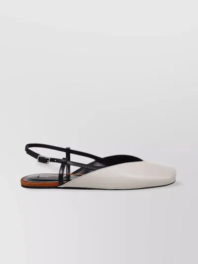 Ami Alexandre Mattiussi Buckle Pointed Toe Flat Sole Ballerina Shoes