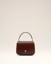 Ami Alexandre Mattiussi Burgundy Glazed Leather Handle Paris Paris Bag Red