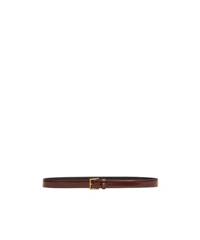 Ami Alexandre Mattiussi Burgundy Glazed Leather Paris Paris 25 Mm Belt