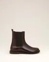 Ami Alexandre Mattiussi Burgundy Leather Anatomical Toe Chelsea Boots Red