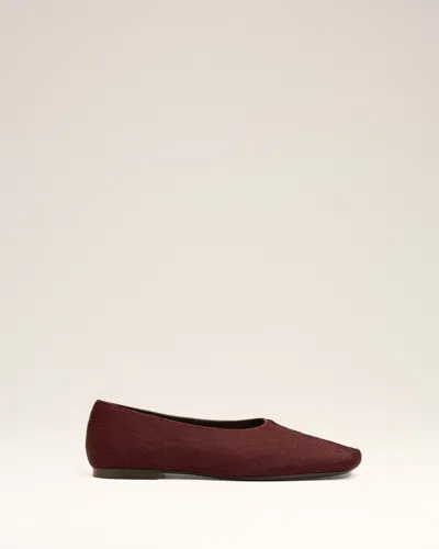 Ami Alexandre Mattiussi Burgundy Leather Bicolor Flat Shoes Red