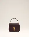 Ami Alexandre Mattiussi Burgundy Leather Top Handle Paris Paris Bag Red In Eggplant