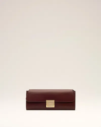 Ami Alexandre Mattiussi Burgundy Smooth Leather Mimi Pouch Red