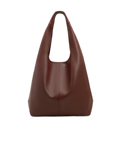 AMI ALEXANDRE MATTIUSSI BURGUNDY SUPPLE LEATHER ETIENNE HOBO BAG