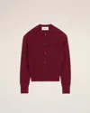 Ami Alexandre Mattiussi Burgundy Wool Ami De Coeur Cardigan Red In Multi