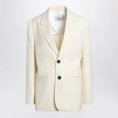 AMI ALEXANDRE MATTIUSSI BUTTER-COLOURED WOOL JACKET