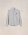 Ami Alexandre Mattiussi Ami De Coeur Boxy Fit Cotton Shirt In Black/ Natural White