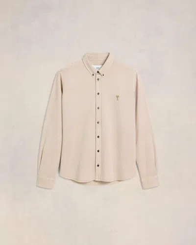 Ami Alexandre Mattiussi Button-down Ami De Coeur Shirt White In Off White