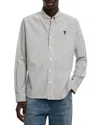 Ami Alexandre Mattiussi Button Down Collar Logo Shirt In Gray