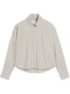 Ami Alexandre Mattiussi Button-down Cropped Shirt In Neutrals