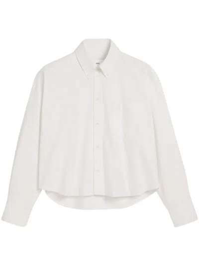 Ami Alexandre Mattiussi Button-down Cropped Shirt In White