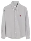 Ami Alexandre Mattiussi Ami De Coeur Boxy Fit Cotton Shirt In White