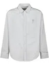 Ami Alexandre Mattiussi Ami Button-down White Striped Shirt In White