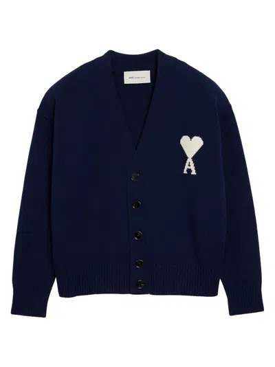 Ami Alexandre Mattiussi Button-fastening Cardigan In Blue