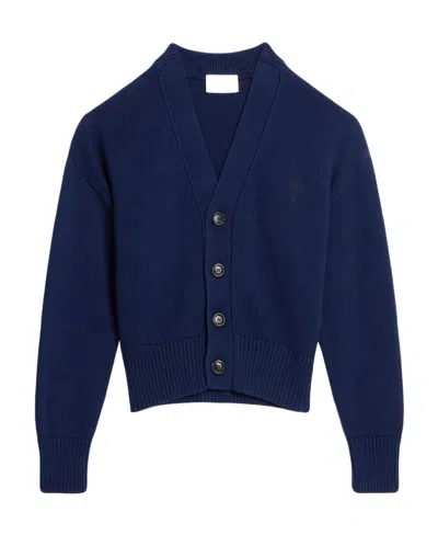 Ami Alexandre Mattiussi Button-front Knitted Cardigan In Black