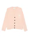 Ami Alexandre Mattiussi Button Heart Cardigan In Pink