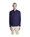 Ami Alexandre Mattiussi Button-up Curved Hem Shirt In Blue