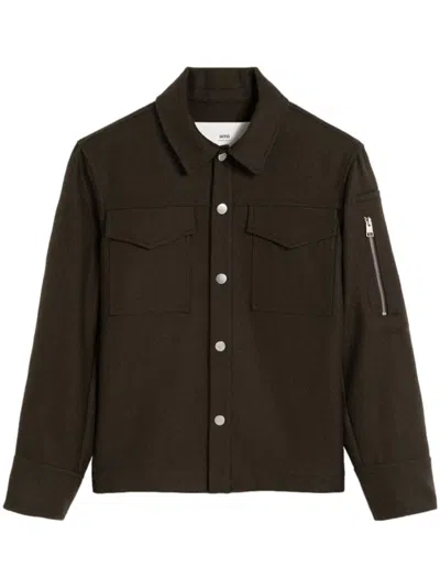AMI ALEXANDRE MATTIUSSI BUTTON-UP WOOL SHIRT JACKET