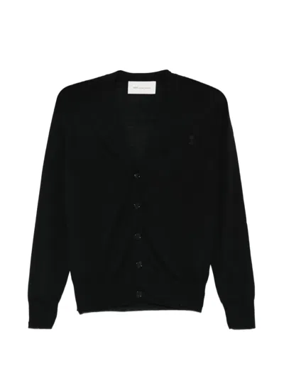 Ami Alexandre Mattiussi Button V-neck Cardigan In Black