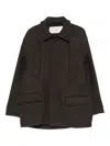 Ami Alexandre Mattiussi Caban Pocket Coat In Brown
