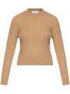 Ami Alexandre Mattiussi Ami Cableknit Crewneck Sweater In Neutrals