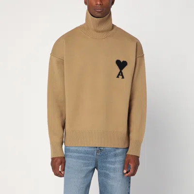 AMI ALEXANDRE MATTIUSSI CAMEL AMI DE COEUR TURTLENECK SWEATER