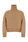 AMI ALEXANDRE MATTIUSSI CAMEL WOOL BLEND SWEATER