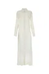 Ami Alexandre Mattiussi Ami Paris Chalk Crepe Shirt Dress