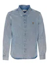 Ami Alexandre Mattiussi Denim Adc Denim Shirt Frontal Buttons Closure In Blue