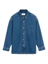Ami Alexandre Mattiussi Oversized Ami De Coeur Overshirt Blue Unisex In Blue