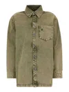 Ami Alexandre Mattiussi Army Green Denim Oversize Shirt In Grey