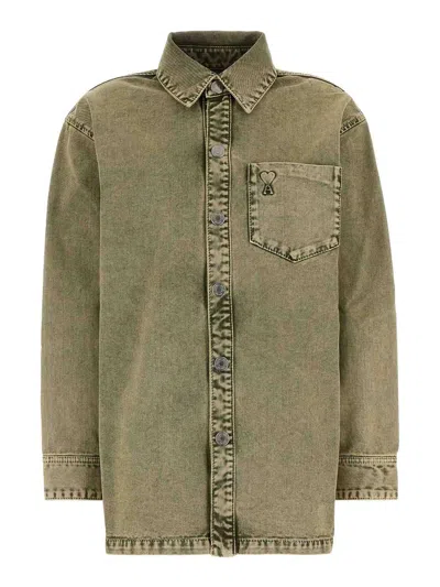 AMI ALEXANDRE MATTIUSSI DE COEUR DENIM SHIRT