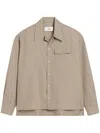 Ami Alexandre Mattiussi Beige Wool Long Sleeve Camp Collar Overshirt Beige In Neutrals