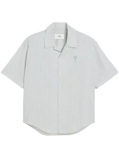 Ami Alexandre Mattiussi Ami Paris Camp Collar Shirt In White/blue Note