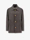 Ami Alexandre Mattiussi Oversized Wool And Cotton Blend Jacket In Brown