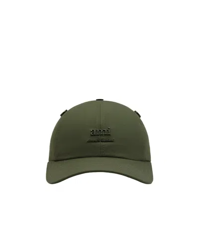 Ami Alexandre Mattiussi Cap In Nylon Canvas With Membrane In Loden