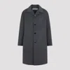 Ami Alexandre Mattiussi Single-breasted Wool Knee-length Coat In Gray