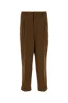 Ami Alexandre Mattiussi Tailored Wool Trousers Pleated Front In Brown
