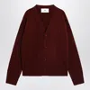 Ami Alexandre Mattiussi Ami Paris Cardigan Ami De Coeur Cherry Color In Wool And Cashmere Men In Burgundy