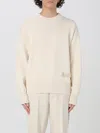 Ami Alexandre Mattiussi Ami Crewneck Sweater In Neutral