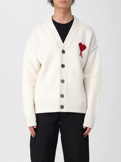 Ami Alexandre Mattiussi Cardigan Ami Paris Men Color White In Gray