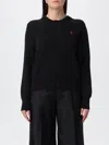 Ami Alexandre Mattiussi Ami De Coeur-logo Embroidered Cardigan In Black