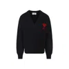 Ami Alexandre Mattiussi Ami Wool Cardigan With Logo