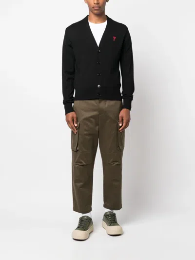 Ami Alexandre Mattiussi Cardigan With Adc In Black