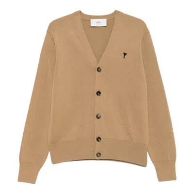 Ami Alexandre Mattiussi Cardigan With Adc In Brown